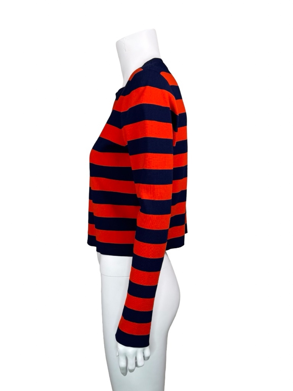 $395 Veronica Beard Broome Striped Ribbed Sweater Top – Size Medium - Picture 3 of 5